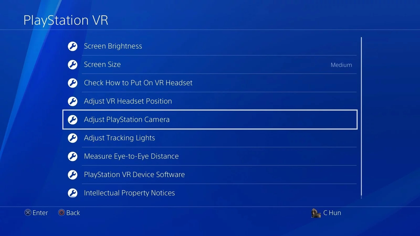 Выберите PlayStation VR из списка
